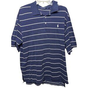 Polo Golf Ralph Lauren Mens XL Blue White Stripe Pima Cotton Polo‎ Shirt